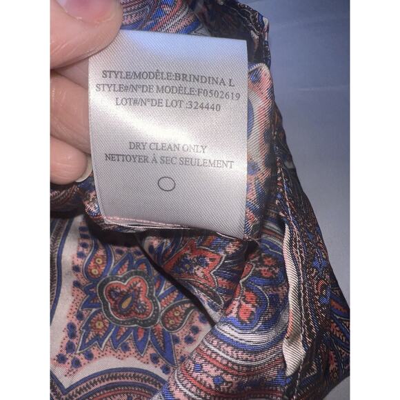 Theory Brindina Veranda Dress Size 6 Purple Paisley Print 100% Silk Shift Mini - Picture 16 of 16